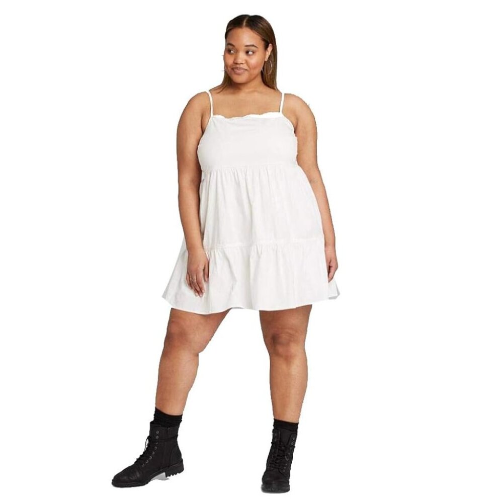 Wild Fable White Adjustable Straps Mini Sun Dress NWT XXL